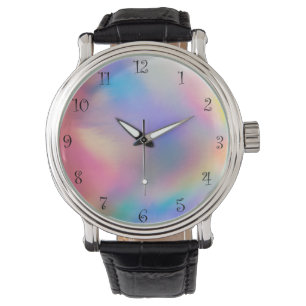 Modern Kleurrijke regenboog Gradient galaxy Ocean  Horloge