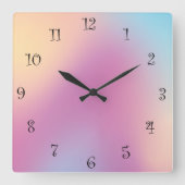 Modern Kleurrijke regenboog Gradient galaxy Ocean Vierkante Klok (Voorkant)