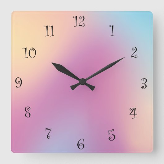 Modern Kleurrijke regenboog Gradient galaxy Ocean Vierkante Klok (Voorkant)