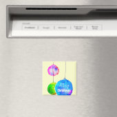 Modern kleurrijke roze en blauwe Kerstmis Magneet (Insitu (Vaatwasser))