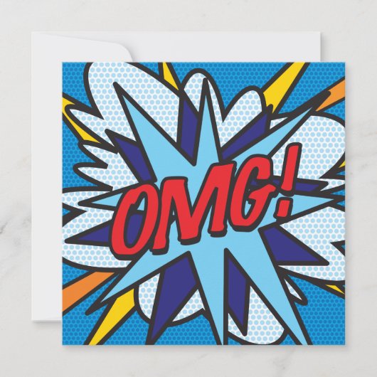 Modern Kleurrijke Stripboek OMG Kaart (Voorkant)