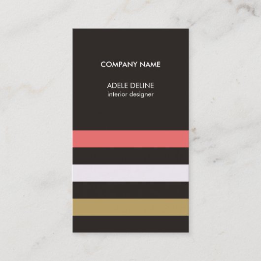 Modern Kleurrijke Stripes Designer Visitekaartje (Voorkant)