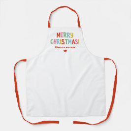 Modern Kleurrijke vrolijke Kerstmis Schort