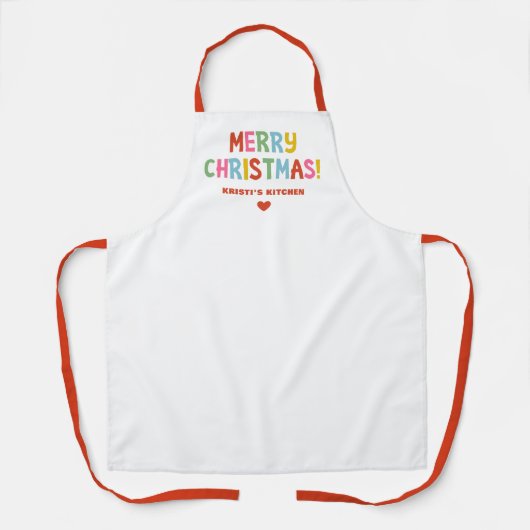 Modern Kleurrijke vrolijke Kerstmis Schort (Voorkant)