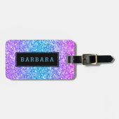 Modern kleurrijke zwarte glottextuur bagagelabel (Voorkant horizontaal)