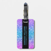 Modern kleurrijke zwarte glottextuur bagagelabel (Achterkant verticaal)