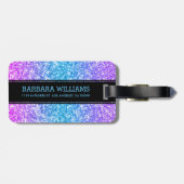 Modern kleurrijke zwarte glottextuur bagagelabel (Achterkant horizontaal)