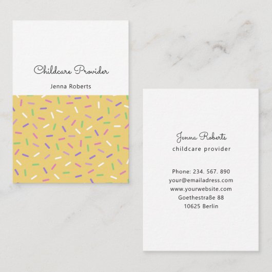 Modern, kleurvol patroon visitekaartje (Voorkant / Achterkant)