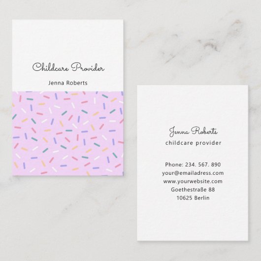 Modern, kleurvol patroon visitekaartje (Voorkant / Achterkant)