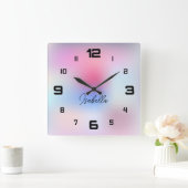 Modern kleurvol vierkante klok (Huis)