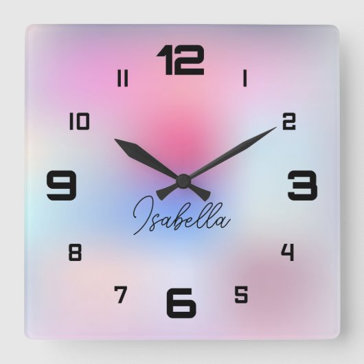 Modern kleurvol vierkante klok (Voorkant)