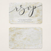 Modern knikkers wit met gouden RSVP insert Kaarten Visitekaartje (Voorkant /achterkant)