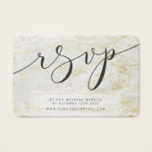 Modern knikkers wit met gouden RSVP insert Kaarten Visitekaartje (Voorkant)