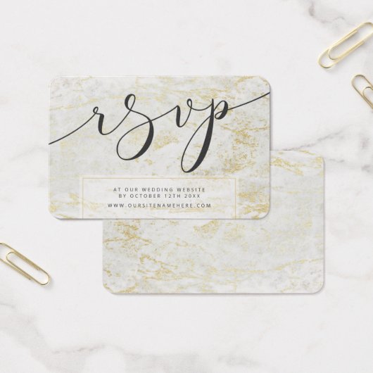 Modern knikkers wit met gouden RSVP insert Kaarten Visitekaartje (Kantoor)