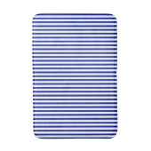 Modern kobalt blauw, verticaal strempatroon badmat (Voorkant Verticaal)