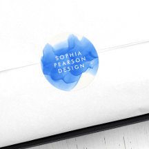 Modern kobalt Blue Waterverf Blot