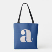 Modern kobaltblauw vet retro monogram Initiaal Tote Bag (Achterkant)