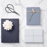 Modern Koel Blauw Grijs Stevige Kleuren Eenvoudig  Inpakpapier Vel<br><div class="desc">Eenvoudige 3-set inpakpapier vellen in moderne effen tinten marineblauw,  wit en koel grijs.</div>