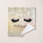 Modern Koel Bokeh, Valse Wimpers Bad Handdoek (Wasdoekje)