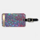 Modern Koel Glitter Gouden Streep - Persoonlijk Bagagelabel (Voorkant horizontaal)