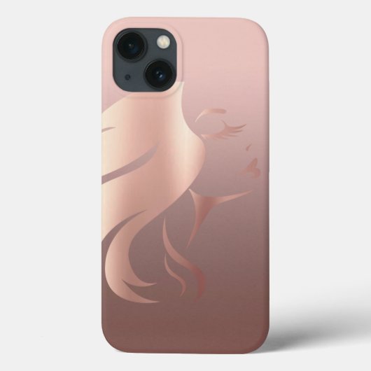Modern koel meisjesgezicht silhouet Case-Mate iPhone case (Achterkant)