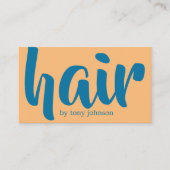 Modern koel vet blauw Oranje haar Visitekaartje (Voorkant)