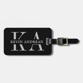 Modern koel zwart monogram bagagelabel