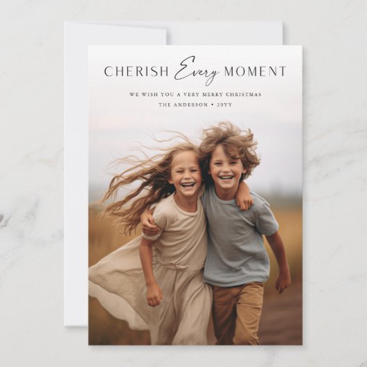 Modern Koester Elk Moment Kinder Familie Kerstmis Kaart (Voorkant)