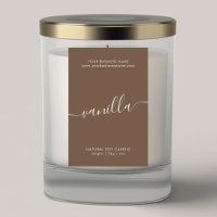 Modern koffie bruin script kaars product label