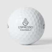 Modern Koffie Espresso Je zelf maakt kunst Golfballen (Voorkant)