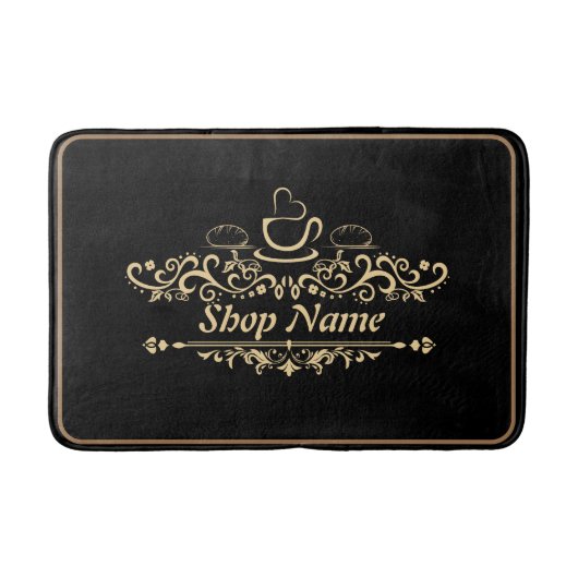 Modern koffiecafé Bakkerij welkom aangepaste Logo Badmat (Voorkant)