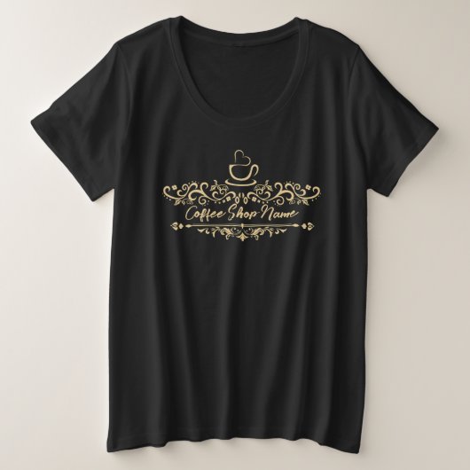 Modern koffiecafé Bakkerij welkom aangepaste Logo  Grote Maat T-shirt (Design voorkant)