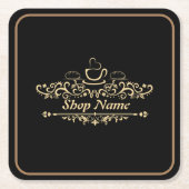 Modern koffiecafé Bakkerij welkom aangepaste Logo  Kartonnen Onderzetters (Voorkant)