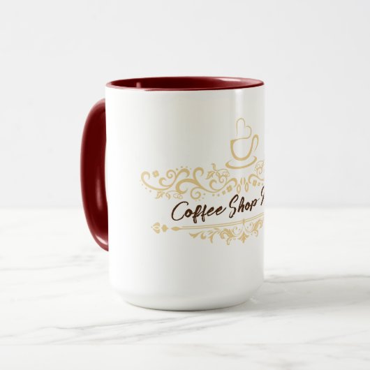 Modern koffiecafé Bakkerij welkom aangepaste Logo Mok (Voorkant links)