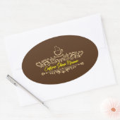 Modern koffiecafé Bakkerij welkom aangepaste Logo  Ovale Sticker (Envelop)