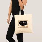 Modern koffieontwerp tote bag (Voorkant (product))