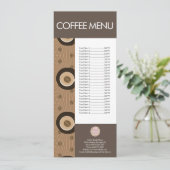 Modern koffiewinkelpatroon menu (Staand voorkant)