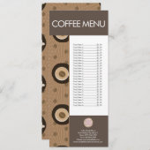 Modern koffiewinkelpatroon menu (Voorkant / Achterkant)