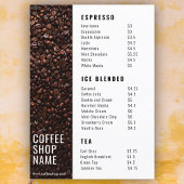 Modern koffiezaakmenu  menu