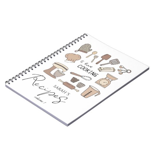 Modern koken keuken levert aangepaste recept notitieboek (Linkerzijde)