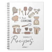 Modern koken keuken levert aangepaste recept notitieboek (Voorkant)