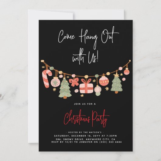 Modern 'Kom op, hou je vast' kerstfeest Kaart (Voorkant)