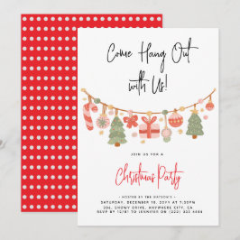 Modern 'Kom op, hou je vast' kerstfeest Kaart