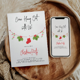 Modern 'Kom op, hou je vast' kerstfeest Kaart