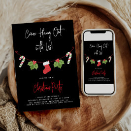 Modern 'Kom op, hou je vast' kerstfeest Kaart