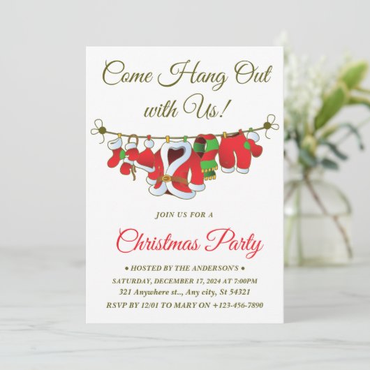 Modern 'Kom op, hou je vast' kerstfeest Kaart (Staand voorkant)