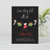 Modern 'Kom op, hou je vast' kerstfeest Kaart (Staand voorkant)