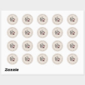 Modern Konijn Pasen Retouradres Ronde Sticker (Vel)