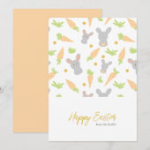 Modern konijnenwortelpatroon Gelukkig Pasen Feestdagenkaart (Voorkant / Achterkant)