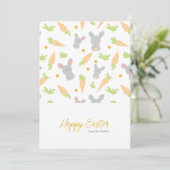 Modern konijnenwortelpatroon Gelukkig Pasen Feestdagenkaart (Staand voorkant)